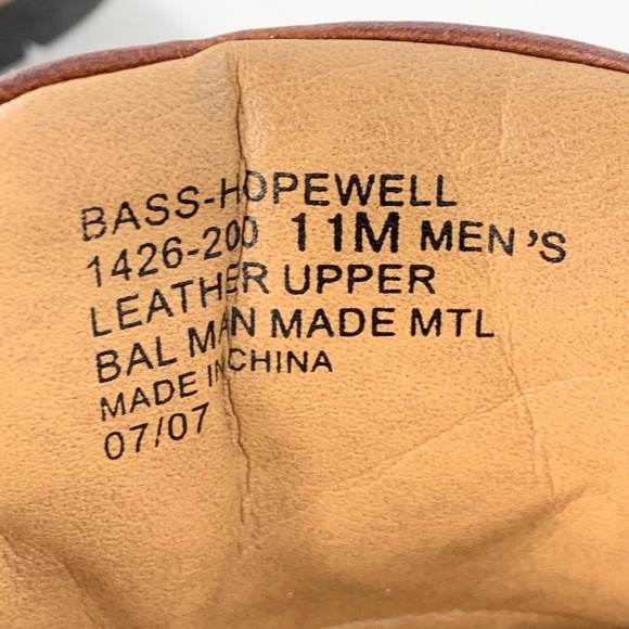 Bass Hopewell Men Shoes Hiking Brown Leather Outdoors Weatherproof Boots Sz 11 - Picture 8 of 10